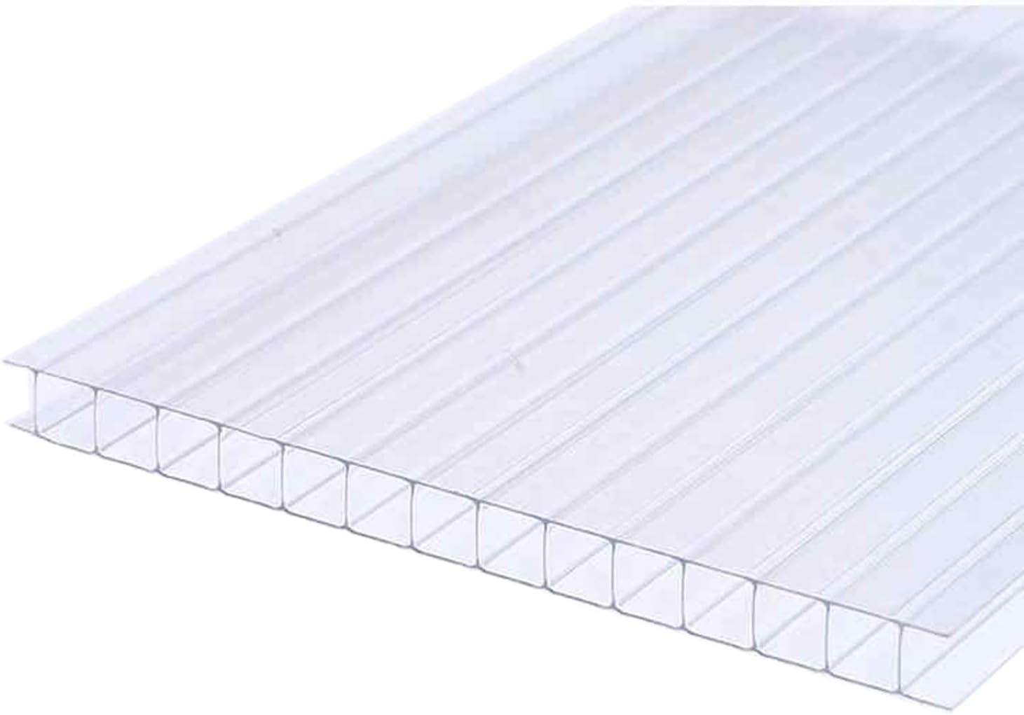 24-Piece Double-Walled Polycarbonate Greenhouse Panels, Waterproof and Sun-Resistant Reinforced for All-Weather Outdoor Gardens(White,100X50cm-10mm)