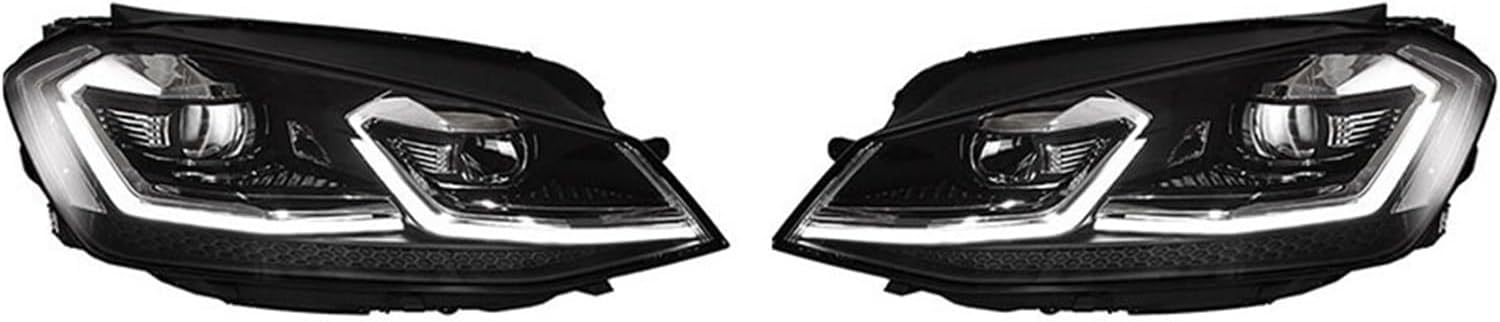 Car Headlights Compatible For VW Golf 7 7.5 MK7 2013-2020 Low To LED Auto Headlamp Assembly Projector Lens Accessories Kit(Silver,Golf 7.5,RHD)