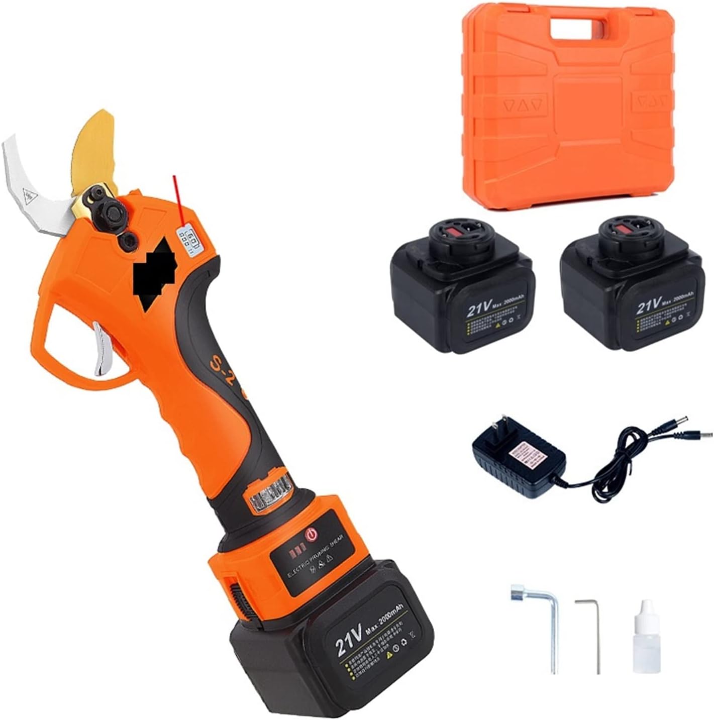 Electric Pruning Shears, 21V 16.8V Cordless Pruner Lithium-ion Pruning Shear Efficient Scissors Bonsai Electric Tree Branches Garden Tools S-2 LCD