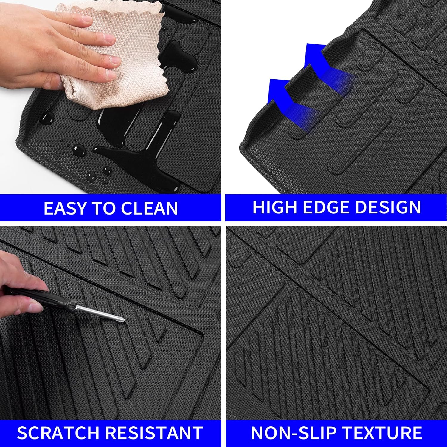 Rongtaod Floor Mats Compatible with 2021-2024 2025 Ford Bronco 2 Door Floor Mats Cargo Liner Rear Trunk Mat 2023 Bronco Accessories (Trunk Mat+Backrest Mats+Floor Mats)