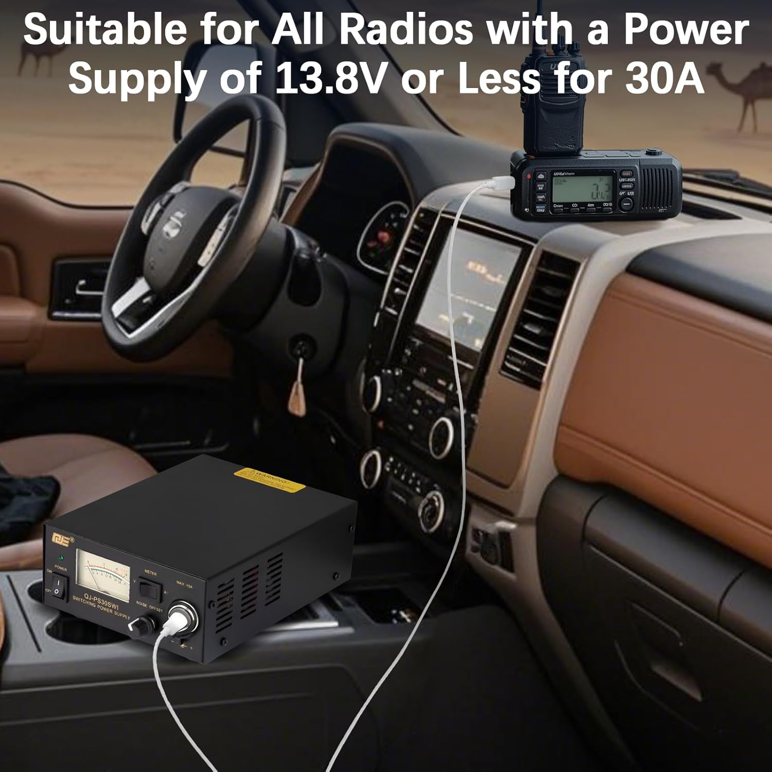 13.8V 30A DC Power Supply for Ham Radio,Regulated Bench Power Supply with Noise Offset,Analog Lab AC to DC Switching Converter,Cigarette Plug Socket,Powering CB VHF UHF HAM Amateur Radio