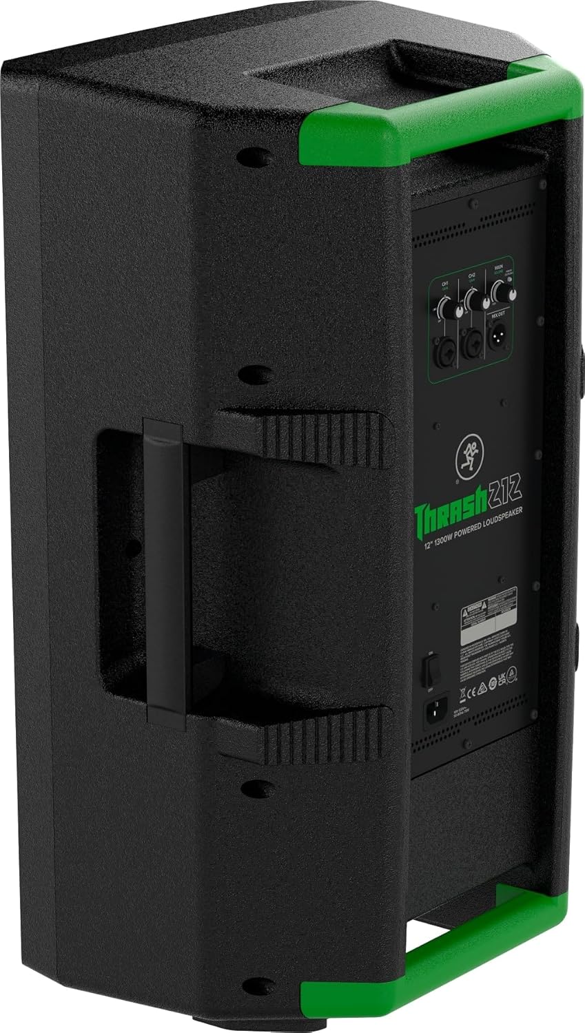 Audiosavings Bundle: (2) Mackie Thrash212 12 1300W Powered Active DJ PA Speaker Thrash 212 Bundle with (1) Pair of Rockville Adjustable Tripod Speaker/Light Stands+(2) 20 Foot XLR Cables (3 Items)