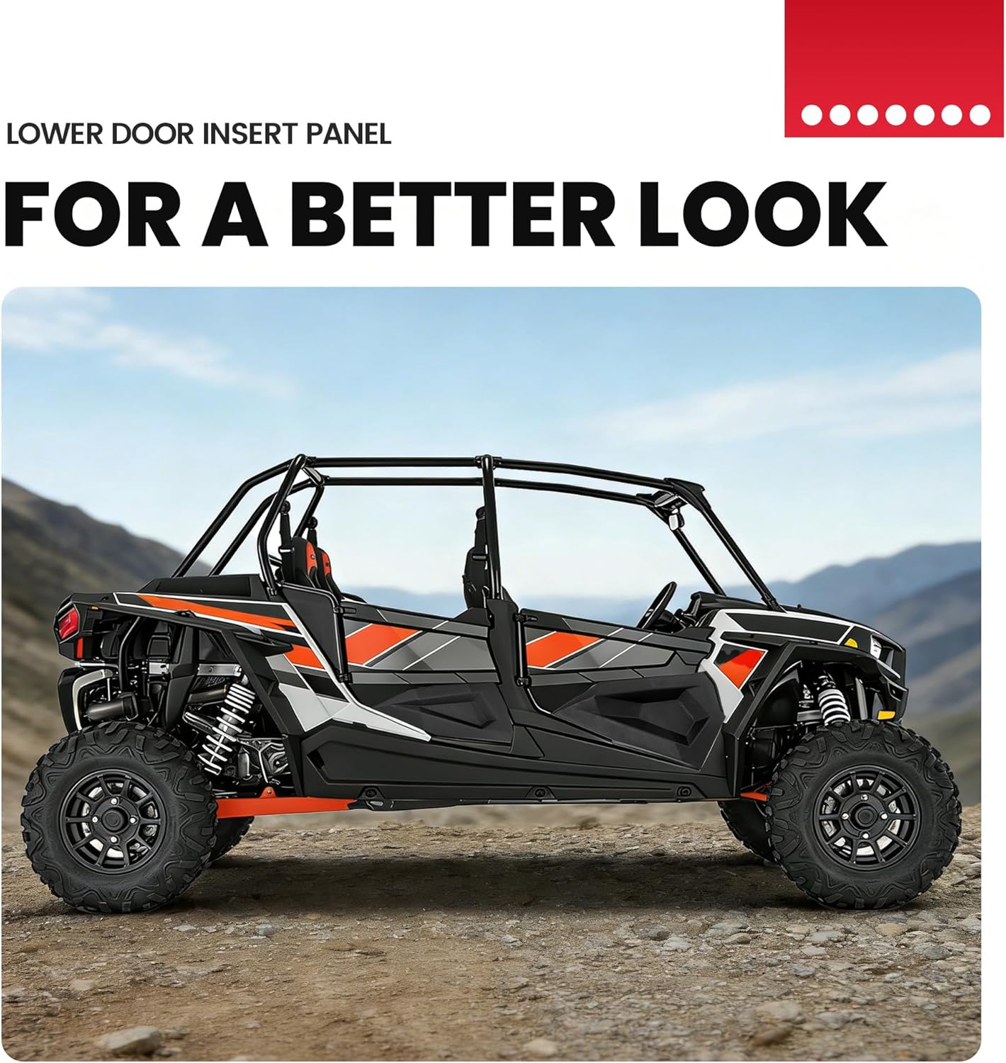 HECASA Lower Door Insert Panel Compatible with 2014-2023 Polaris RZR XP 4 900 XP 4 1000 XP4 Turbo EPS S S4 Replacement for 2879942 Door Accessories 4 Seat Heavy Duty