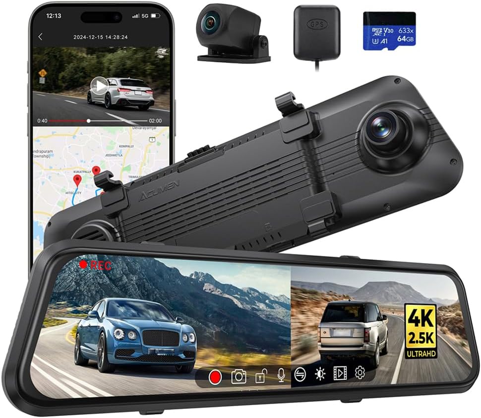 ACUMEN 4K Rear View Mirror Camera,Smart 12