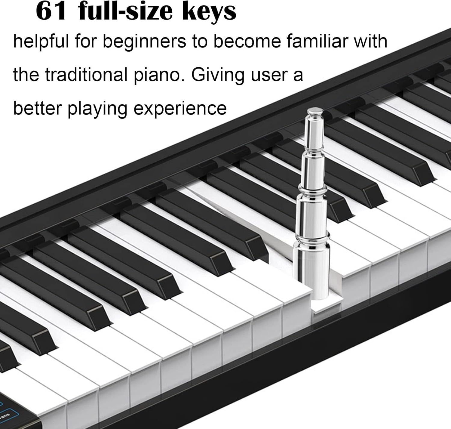 Electronic Keyboard 61-Key Digital Keyboard Full-size Weighted Keys MIDI Built In Speakers Electric Piano Digital Piano With Sustain Pedal And Power Supply Best For Adults Children And Beginners
