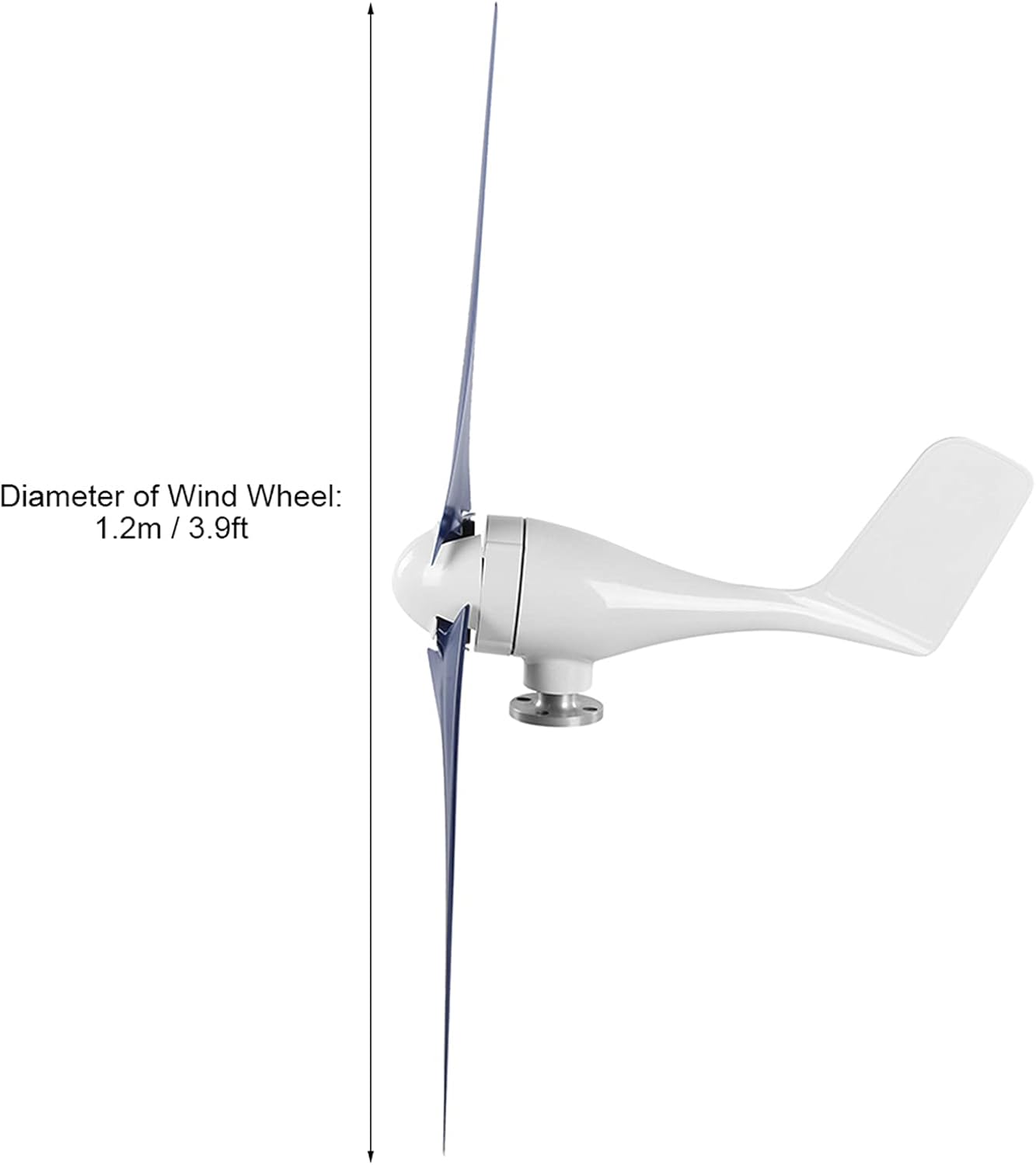 Wind Turbine Generator Kit, 800W Small Wind Generator Turbines Kit 3 Blades Power Parts Wind Power Generator for Marine, RV, Home, Windmill Generator(24V-BLUE)