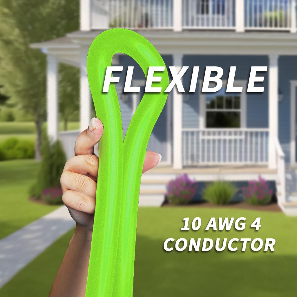 75FT 30 Amp Generator Extension Cord 4 Prong, NEMA L14-30P/L14-30R 10 Gauge STW 125/250V Twist Lock Generator Cord Heavy Duty, Green ETL Listed