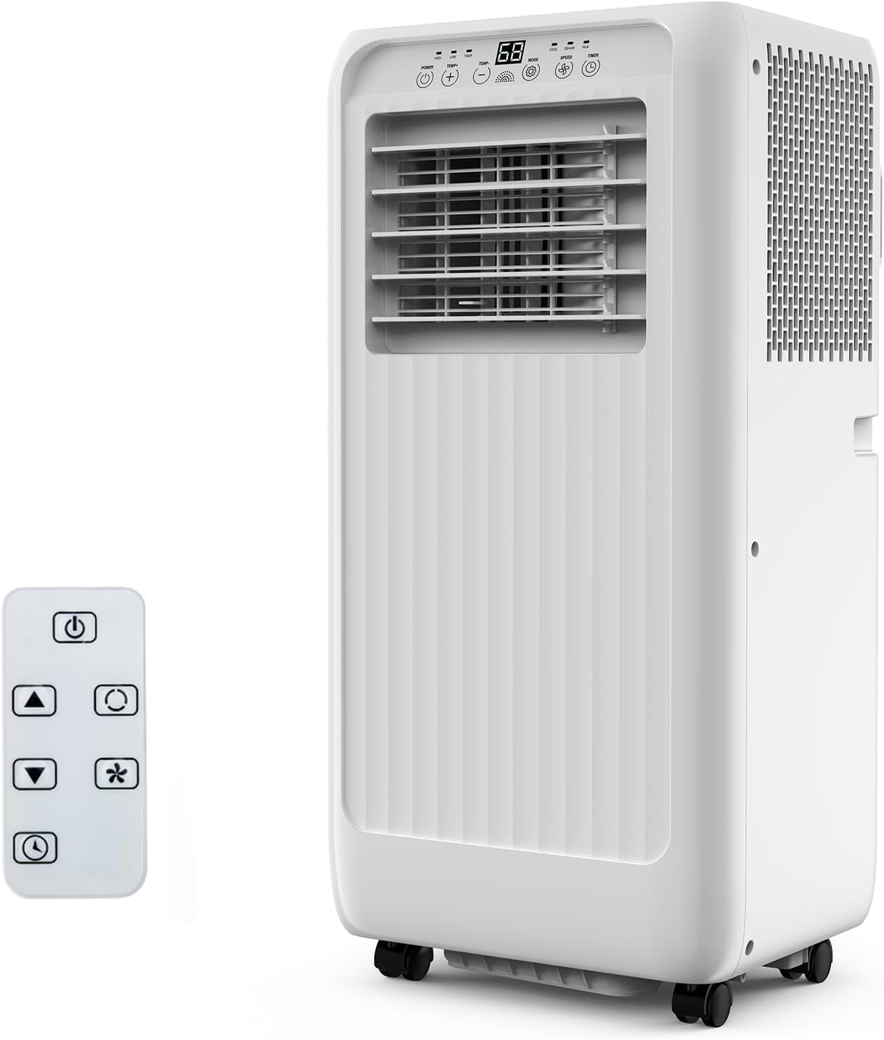 8,000 BTU Portable Air Conditioner for Rooms Up to 350 Sq.Ft – 3-In-1 Cooling AC with Dehumidifier, Quiet Sleep Mode, 24-Hour Timer, LED Display, Remote – for Bedroom, Apartment, Dorm, White