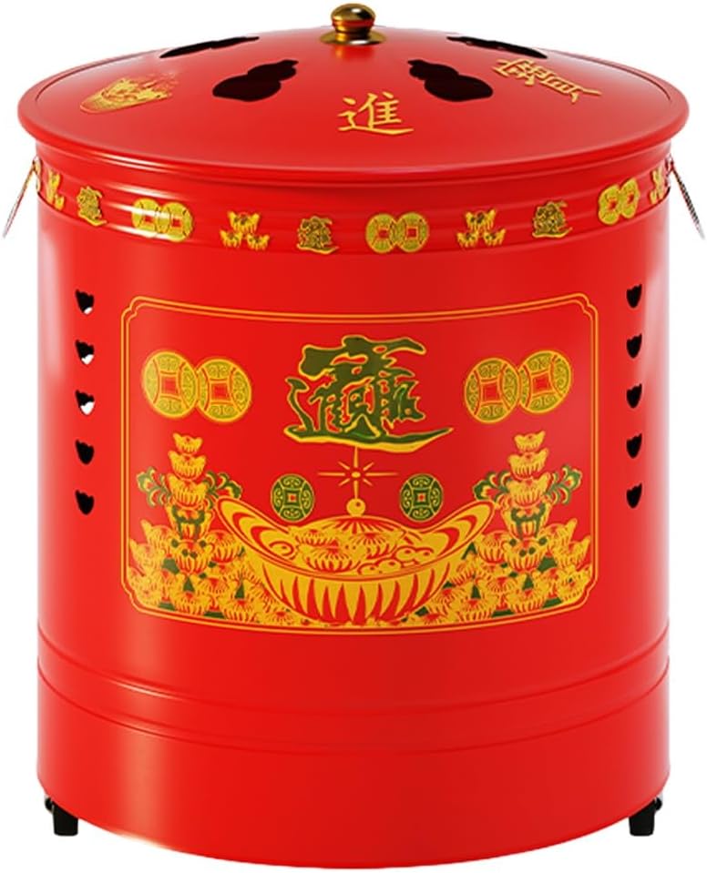 Burn Barrel, Firepits, Paper Burner, Incinerator, Including Tripod Fire Hook, for Leaves Trash Camping Bonfire Backyard(33cm/13in)