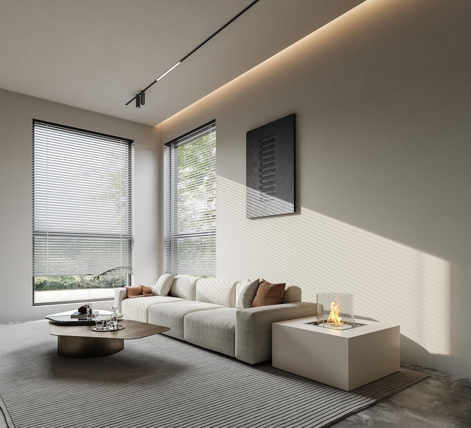 Chaser 38 Natural Fire Pit | Contemporary Fireplace | Gas Fire Pit | Indoor Portable Fire Pit Table | Smokeless | Weather Resistant | Outdoor Fire Pit | EcoSmart Fire