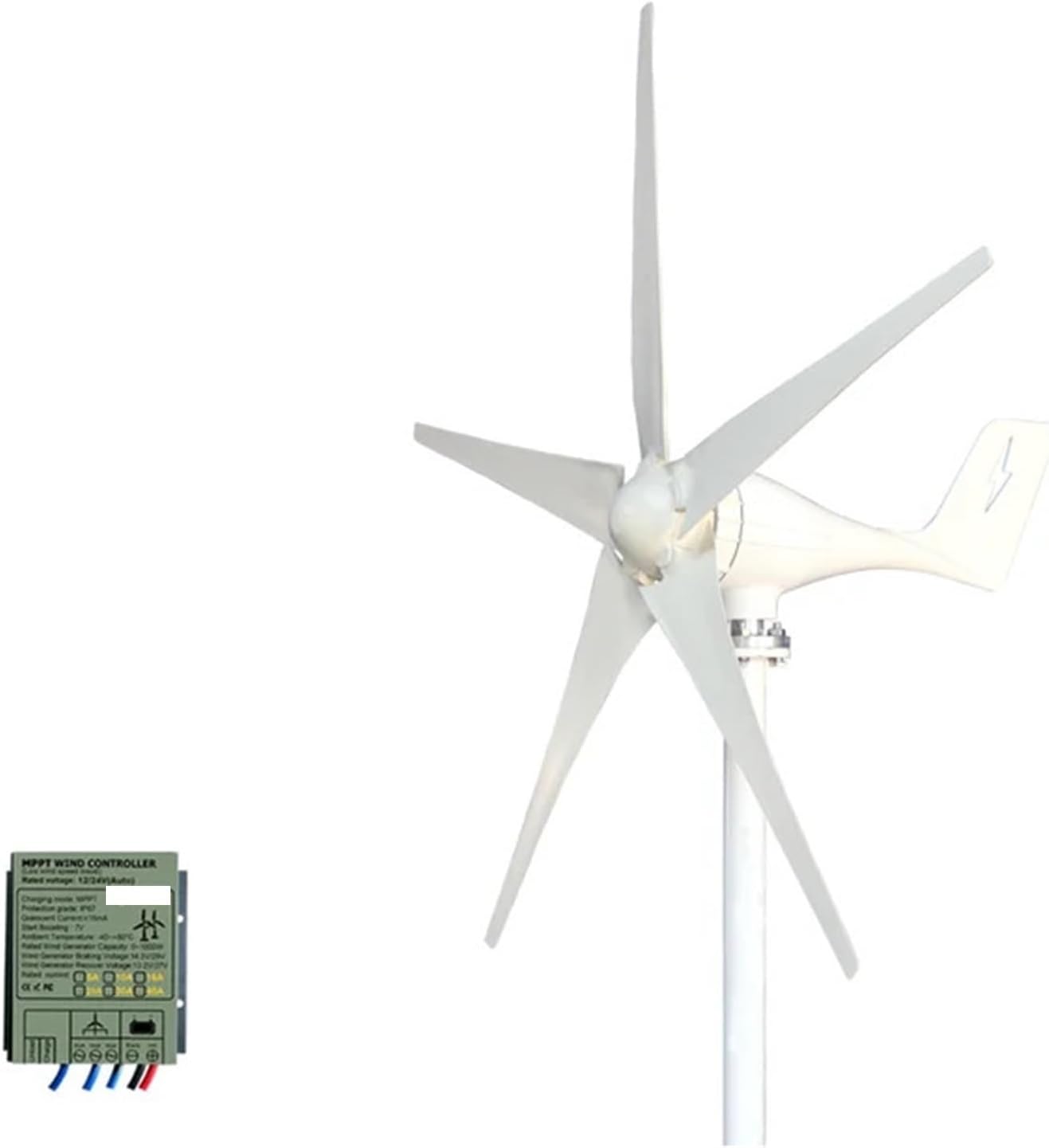 Wind Turbine Real Power 3000W Horizontal Turbine Charging Controller for Household Farms Low Starting Speed for Home(MPPT Controller,48V_3000W)
