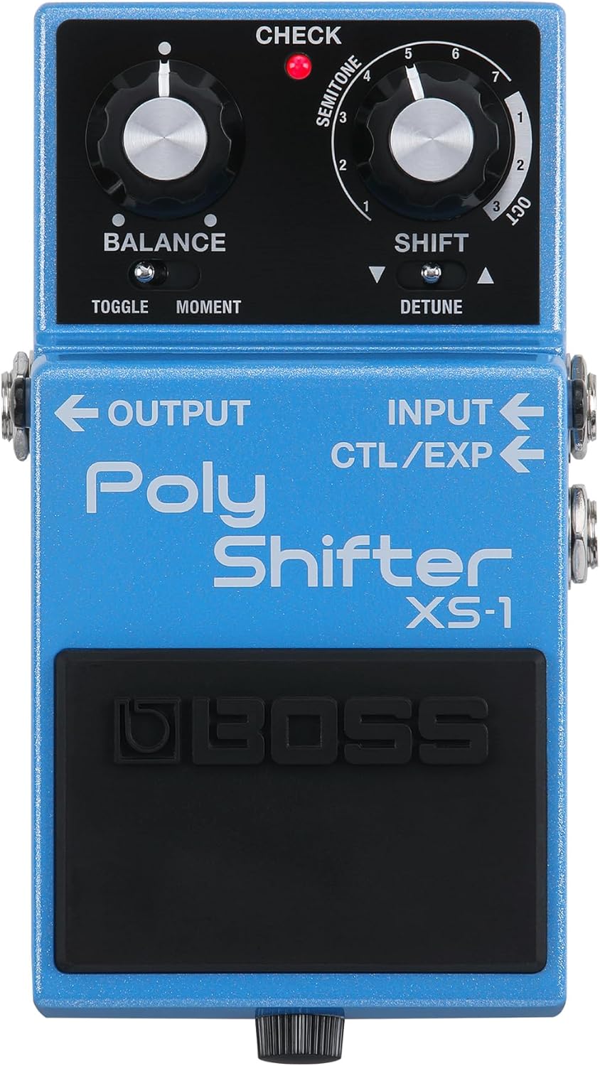 BOSS XS-1 Poly Shifter | Compact Pitch Shifting Pedal | Class-Leading Quality | Change Guitar/Bass Pitch Across 7 Semitones or 3 Octaves | Natural Feel & Response | Connect External Footswitches