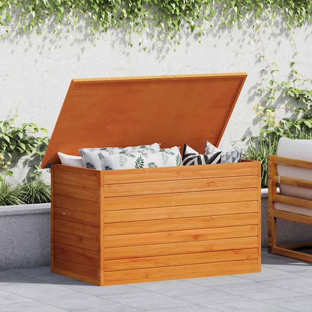 Outdoor Storage Box, Brown Fir Wood & Plywood, Waterproof Roof, 49.6