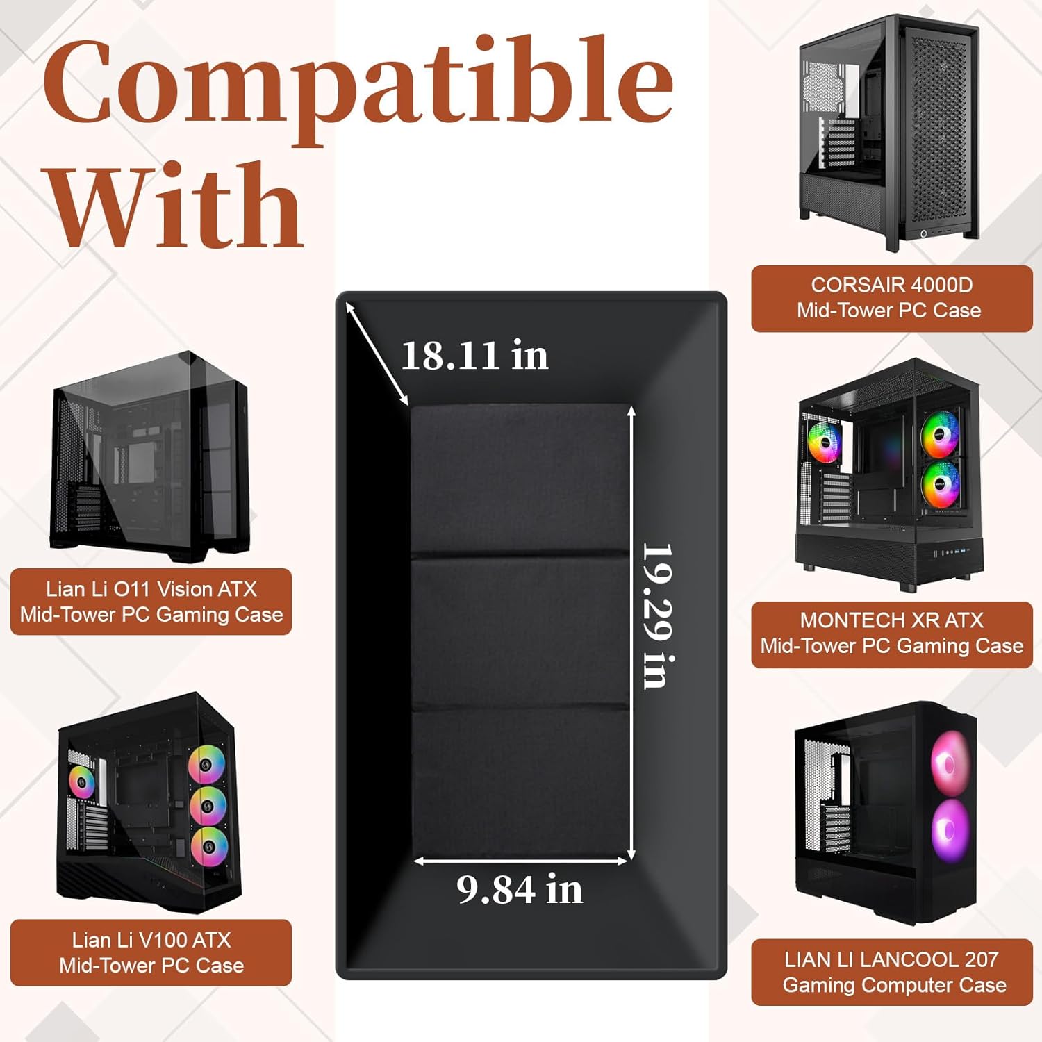 Computer Desktop Tower Large Carrying Case, PC Travel Case for Computer's Box for Moving, Portable Gaming Backpack for Keyboard, Mouse and Accessories, Bag Compatible with ATX/M-ATX mainframe chassis