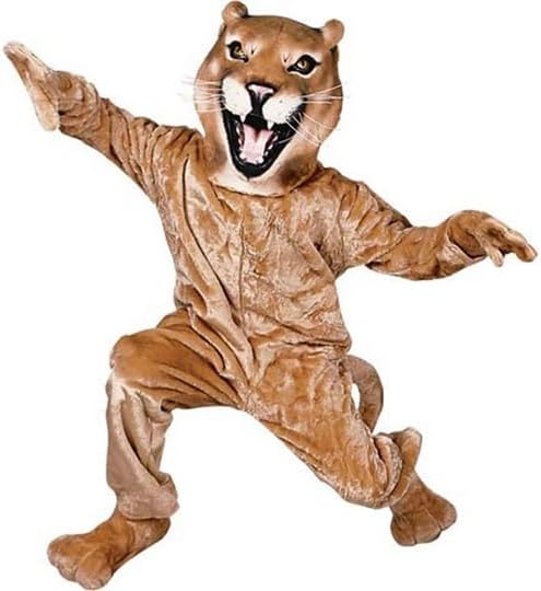 TCDesignerProducts Cougar Mascot Costume Tan, School Spirit Sports Fan Gear, Football Cheerleader Accessories, Homecoming