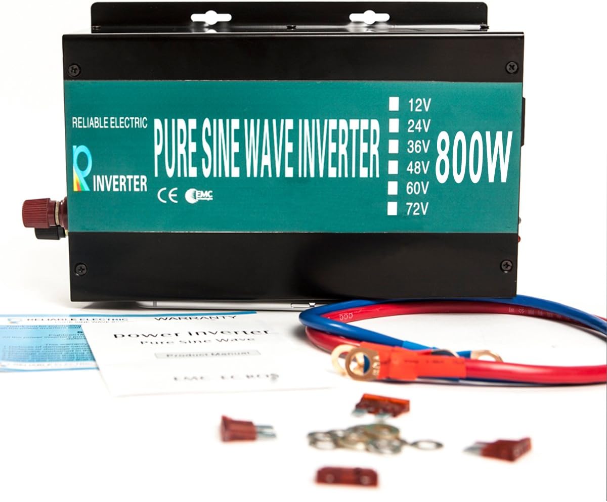WZRELB RBP80012VCRT 800W 12V 120V Pure Sine Wave Solar Power Inverter with Remote Control Switch