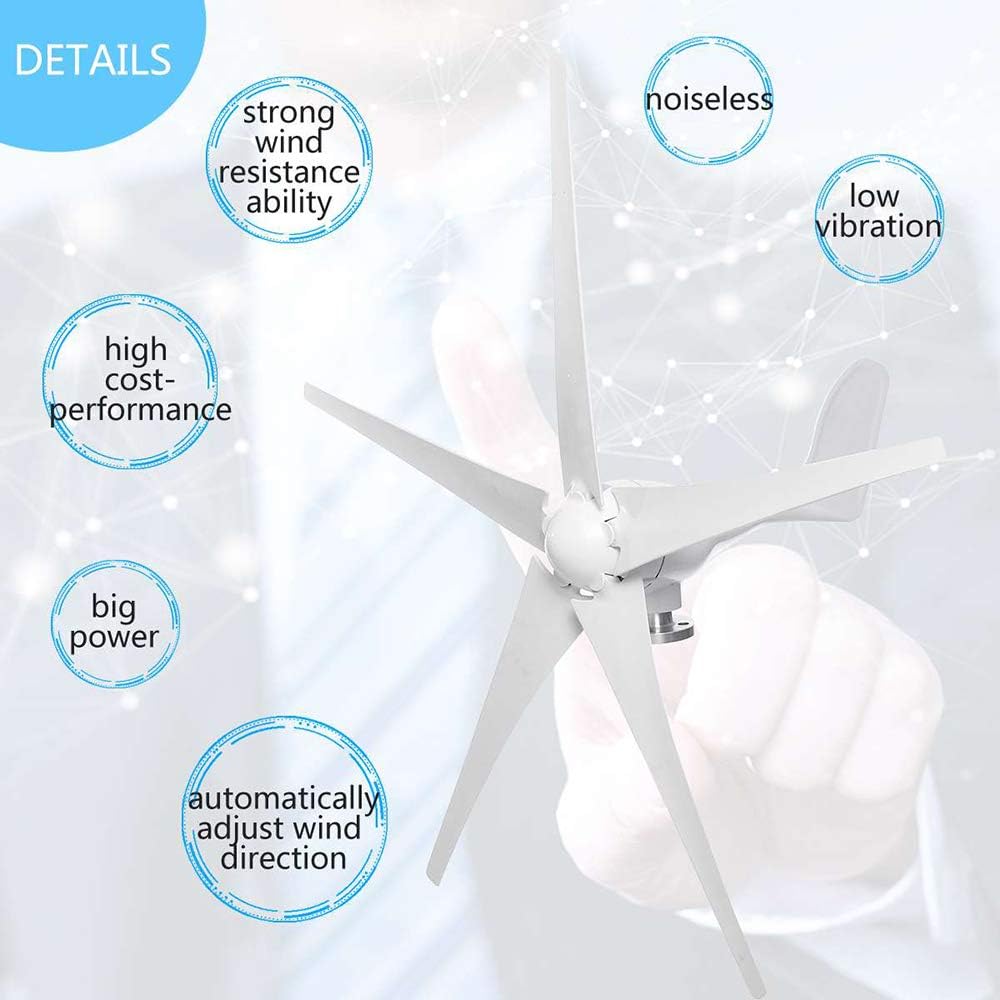 12V 24V 9000W 3/5 Wind Blades Option Wind Turbines Generator with Waterproof Charge Controller Fit for Home Or Camping