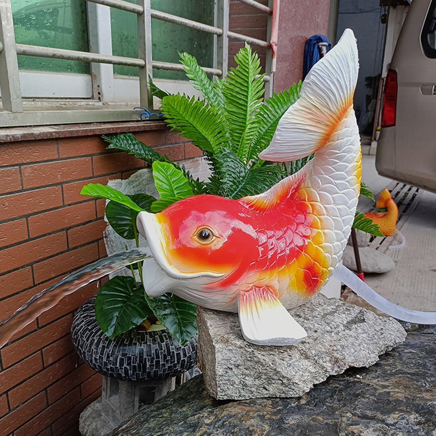 Spitters for Small Ponds, Koi Pond Spitter, with Water Pump and Hose, Pool Fountains, Fountain Spitter, Garden Decor for Above Ground Pools