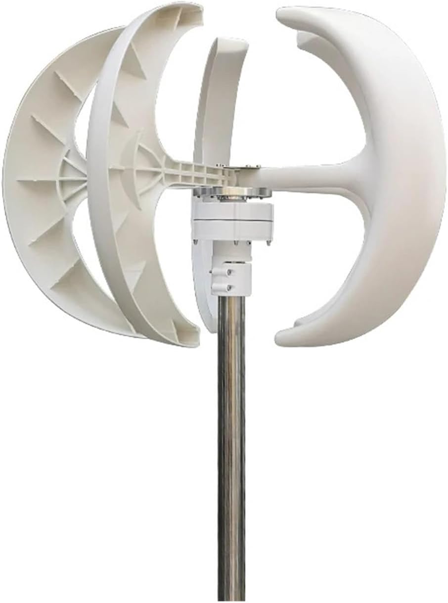 3000W Vertical Axis Wind Turbine 12V/24V 5 Blades Wind Turbine Generator Windmill Generater Turbin Complete Set for Family Low Starting Speed for Home(White,Wind Turbine ONLY_24V)