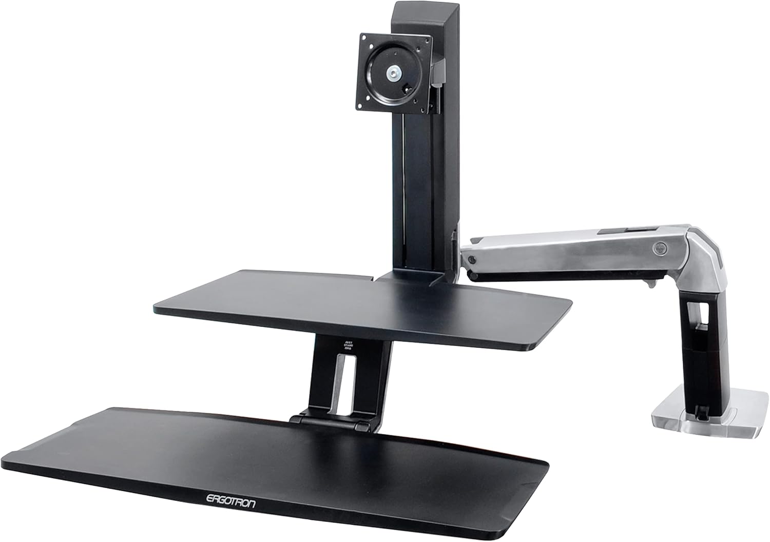 Ergotron – WorkFit-A LD Single Monitor Standing Desk Converter, Sit-Stand Workstation for Tabletops – 5 to 15 lbs, Suspended Keyboard Tray