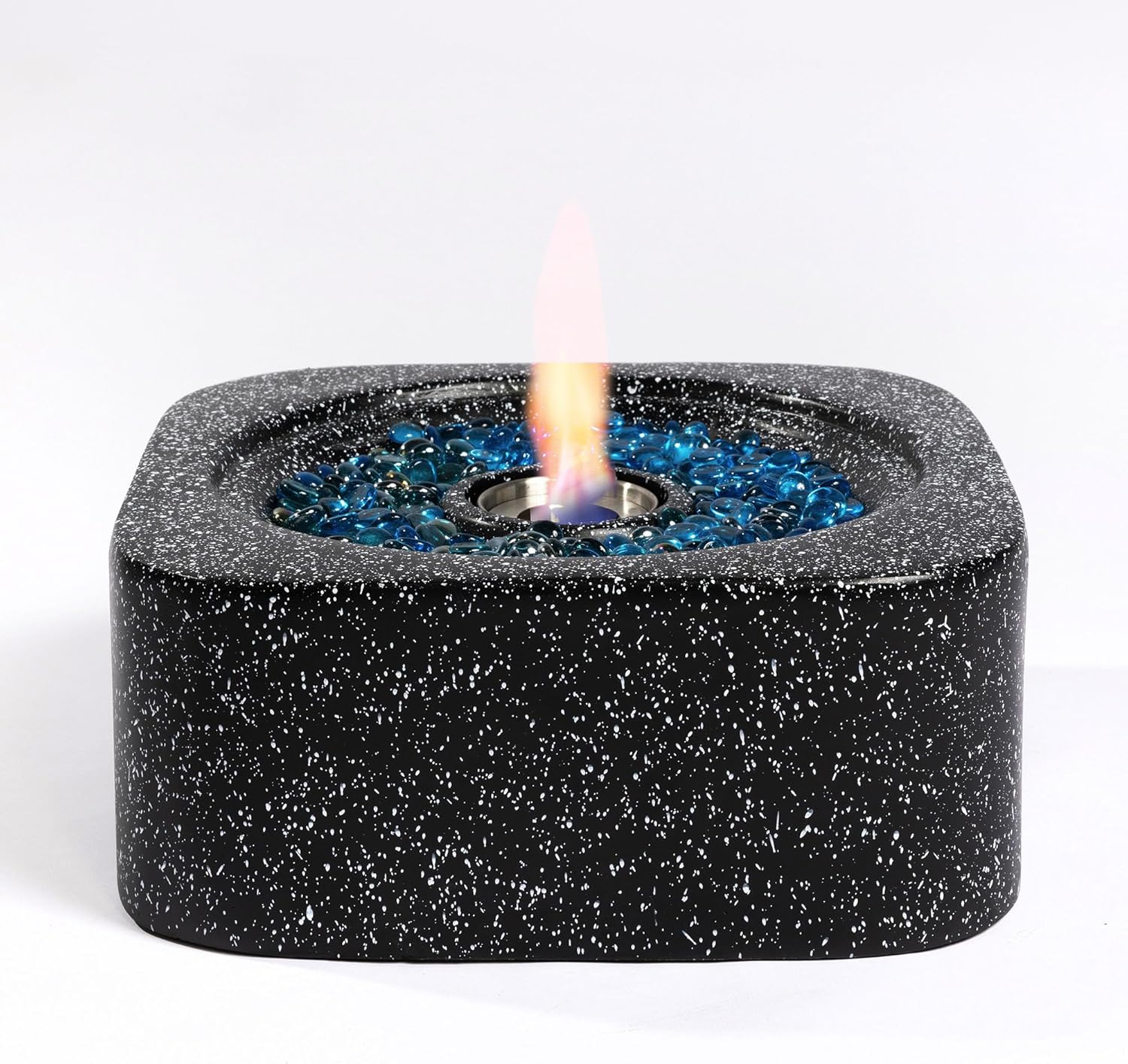 Tabletop Fire Pit (Black) – Portable Outdoor Propane Fire Pit with Lava Rocks, Patio, Deck, Backyard, Camping – Compact Stylish Design