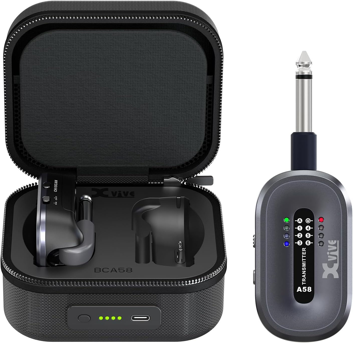 Xvive AC58 Wireless Guitar System 5.8GHz Guitar Transmitter and Receiver with Charging Case
