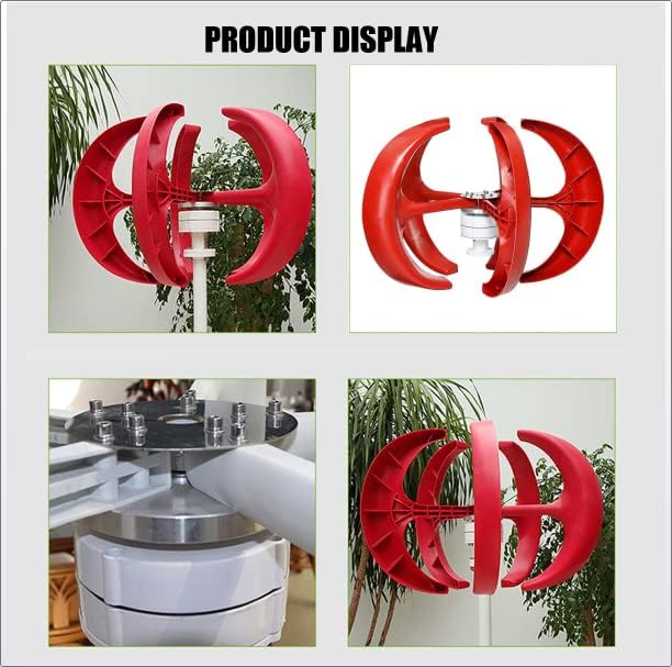8000W Vertical Axis Lantern Wind Turbines Generator Motor Kit 5 Blades 12V-220V Electromagnetic for Home Hybrids Streetlight Use