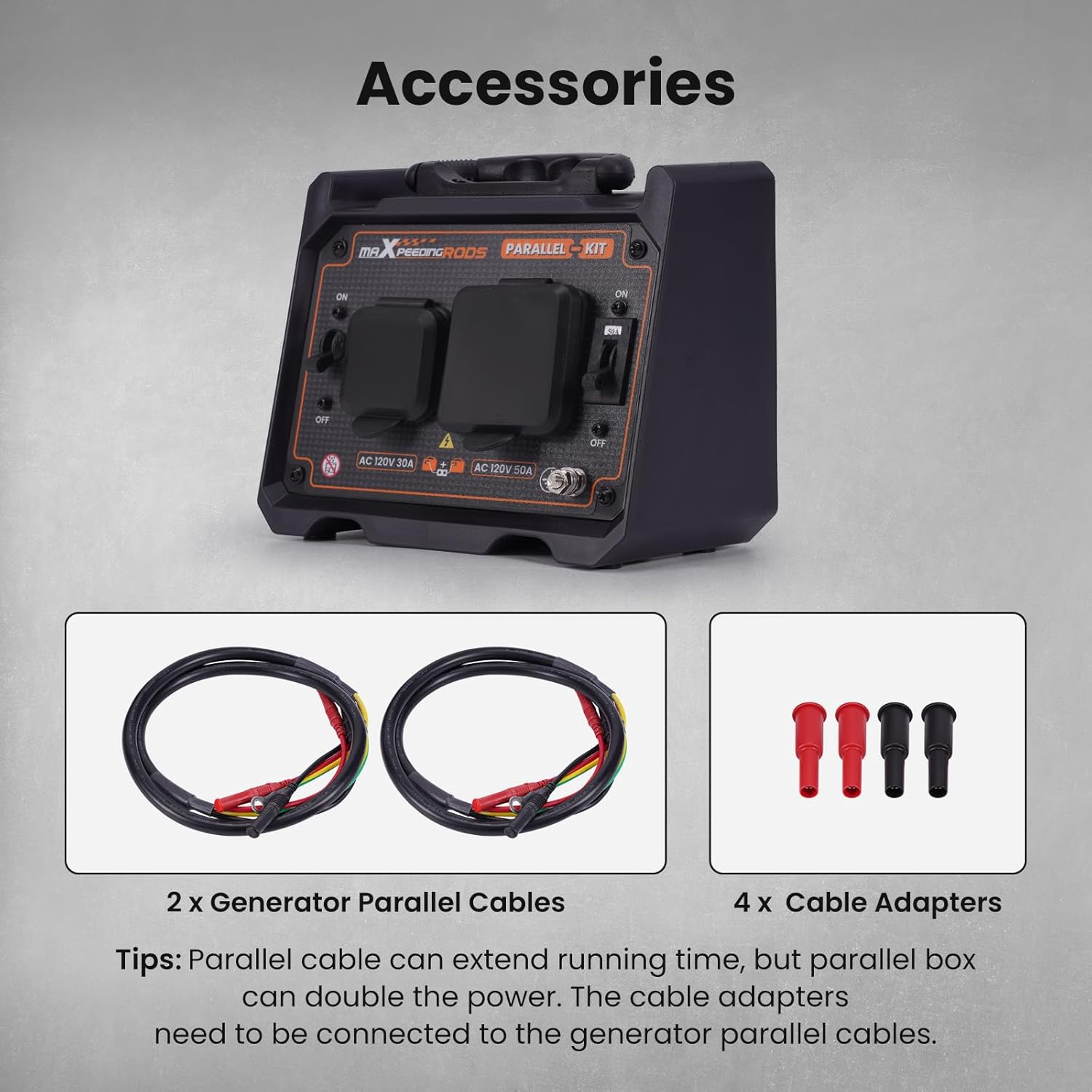 maXpeedingrods Generator Parallel Kit with 120V 30A, 120V 50A Outlets and 50-Amp Circuit Breaker