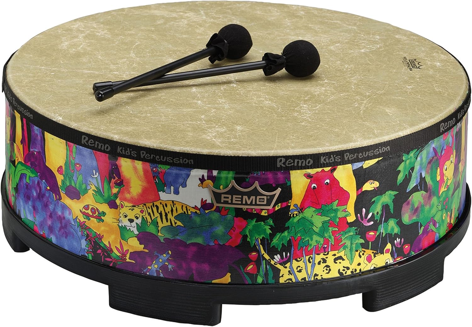 Remo KD-5816-01 Kids Percussion Gathering Drum - Fabric Rain Forest, 16