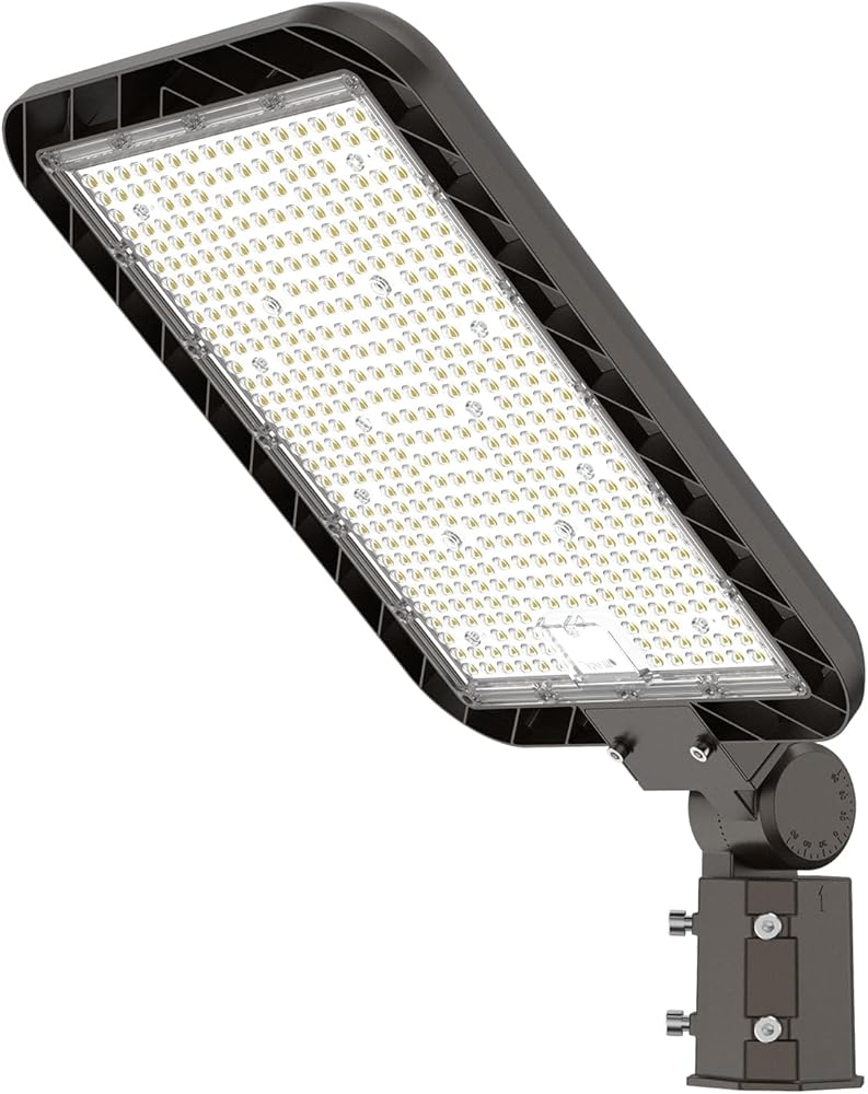 400W LED Parking Lot Light with Slip Fit Mount 60,000LM (150LM/W) Dusk to Dawn Outdoor Photocell IP65 Shoebox Pole Light 5000K 100-277V Commercial Street Area Lighting for Roadways, Stadiums