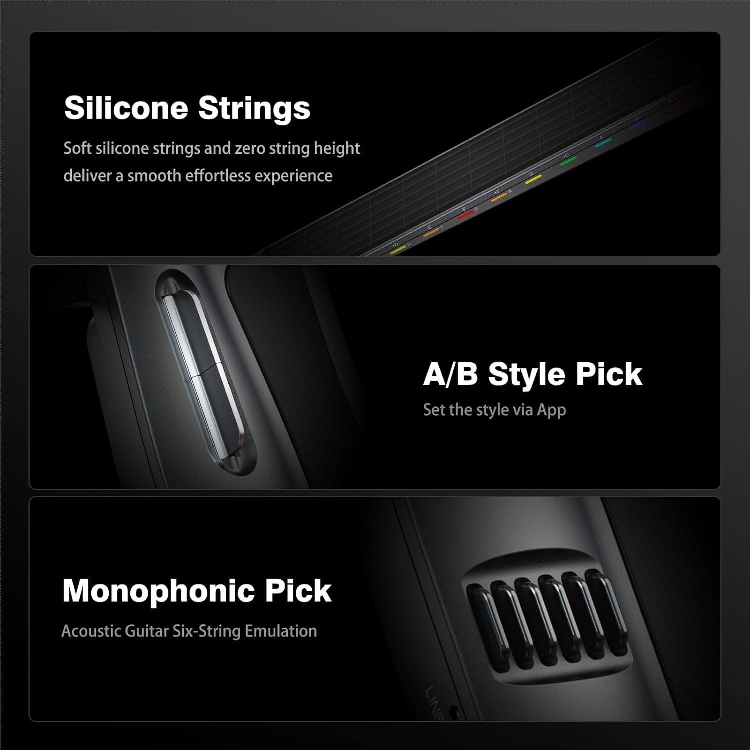 Stringless Electric Smart Guitar,Foldable & Portable Built-in Drum Machine & Bassline Travel Backing Guitarra for One-Man Band,Chord Generator (Entirely White)