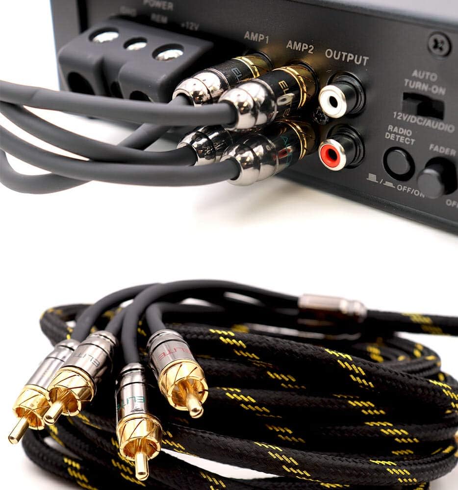 Elite Audio Pro Series Amplifier Wiring Kit & 4-Channel RCA Combo - 2500w Max Power, 8GA (AWG) Cables, Dual RCA Sets, ANL Fuse & Holder (Model: EA-PROK8 + EA-PRO417)
