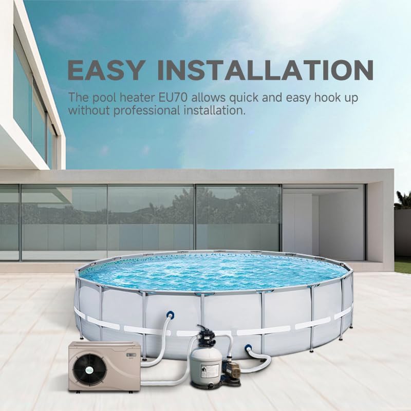 20000BTU Electric Swimming Pool Heat Pump, Plug-in Pool Heater for Above Ground and Inground Pools, Smart Control No Timer Need, Heating and Cooling Pool Warmer, 120V