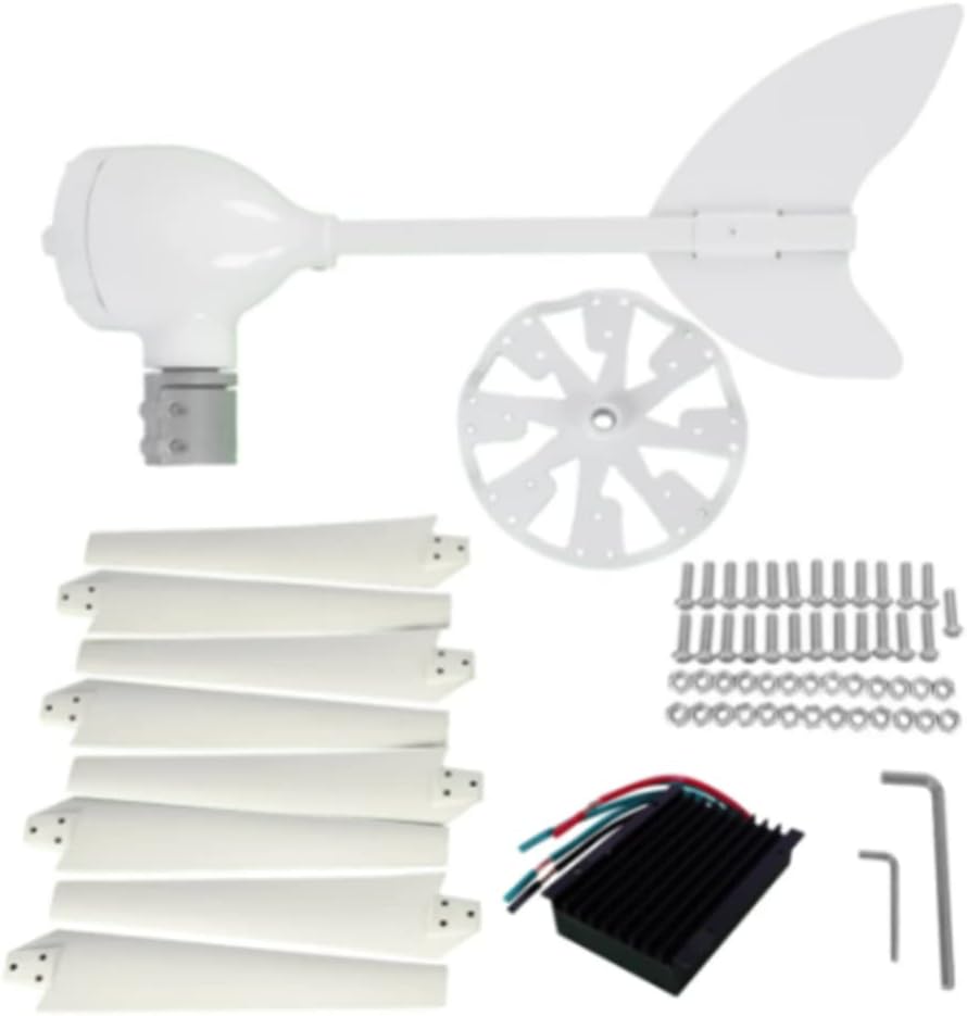 8000W Wind Turbine Generator W/Charge Controller Kit 12/24V 8 Blades for Home Garden Use Low Noise