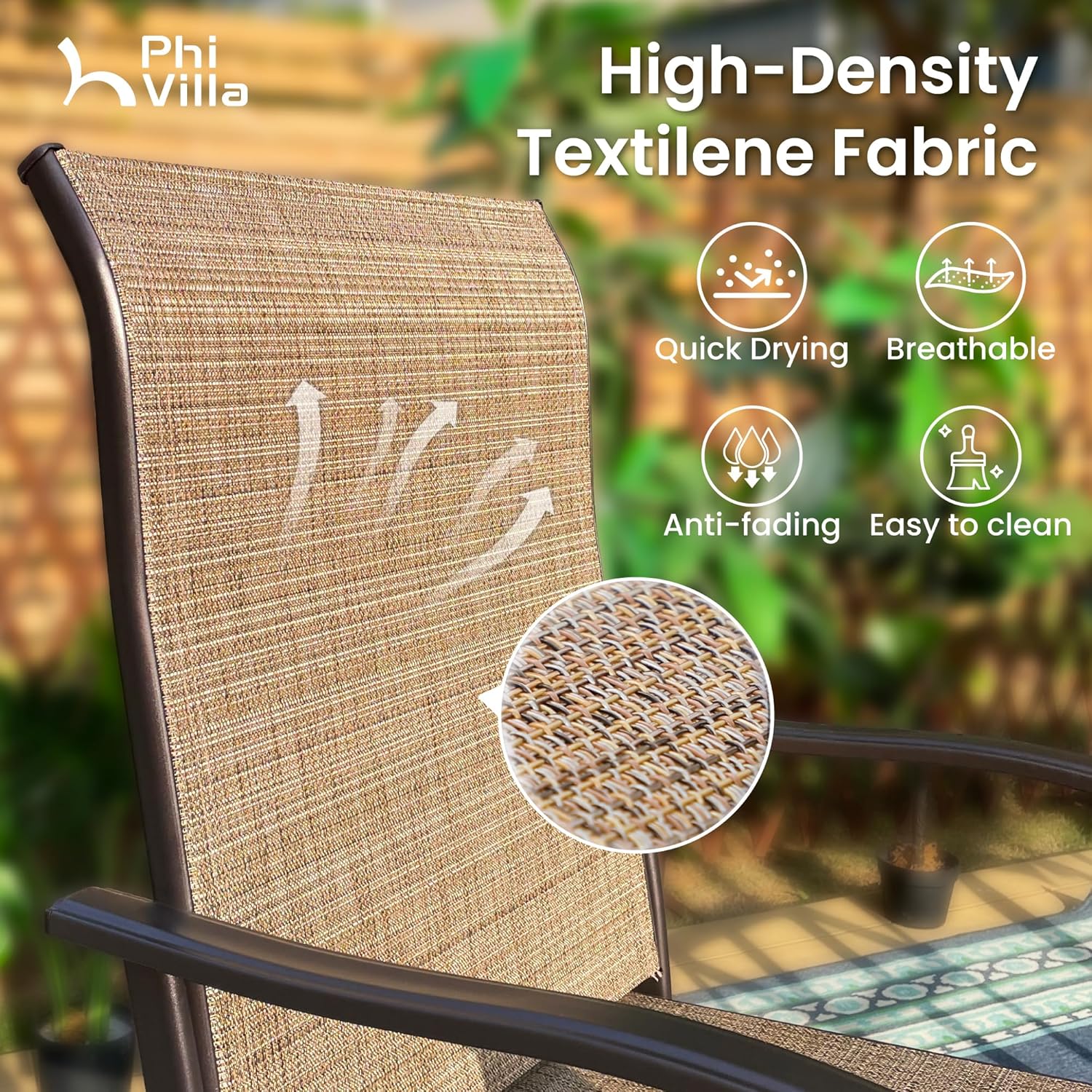 PHI VILLA Outdoor Patio Swivel Bar Set of 11, Textilene Bar Height Chair with Armrest and Wood Like Bar Table, All-Weather Furniture Set for Garden Lawn