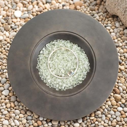 36'' Propane Gas Fire Pit Table, 50000 BTU Round Concrete Fire Pit for Outside Patio Deck Garden Backyard - Sandston