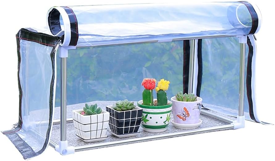 Small Greenhouse, Garden Flower Shelter, Portable Gardening Plant Cover, Sun Protection Rainproof, Balcony Greenhouse with Zipper Ventilation, Easy to Carry and Install ( Color : Clear , Size : 150x40