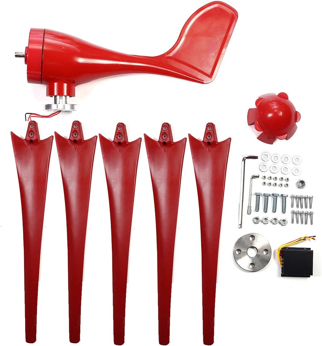 8000W Wind Turbines Generator 5 Blades 12V/24V Option with Wind Controller for Home Camping Streetlight Mounting Accessorie,24v,5 Blades