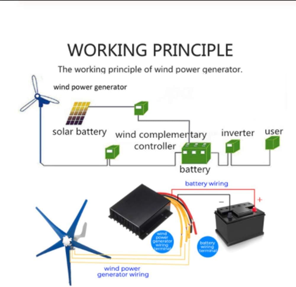 8000W 5 Blades 12V/24V Wind Turbines Generator Horizontal Wind Generator with Controller Windmill Energy Turbines Charge,24v