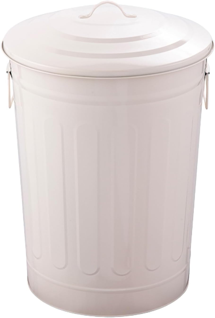 Galvanized Trash can, Burn Barrel, Burn Pits for Backyard, Fire Pit, for Paper Leaf Paper Trash Wood Backyard Bonfire(White,22cm/9in)