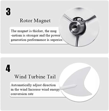 SISHUINIANHUA 800W Wind Generator AC12V/24V Wind Turbines Wind Turbines Generator with 3 Nylon Fiber Blades for Home Solar Streetlight,Boat,12v