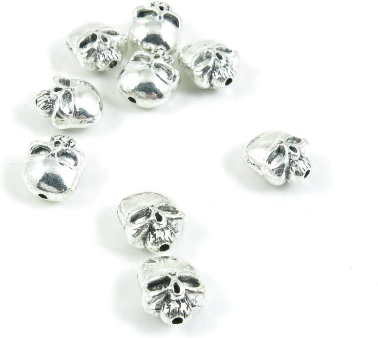 680 Pieces Antique Silver Tone Jewelry Making Charms Findings Fashion Wholesale Supplies Pendant Lots Bulk Supply SC2616 Skull Loose Beads