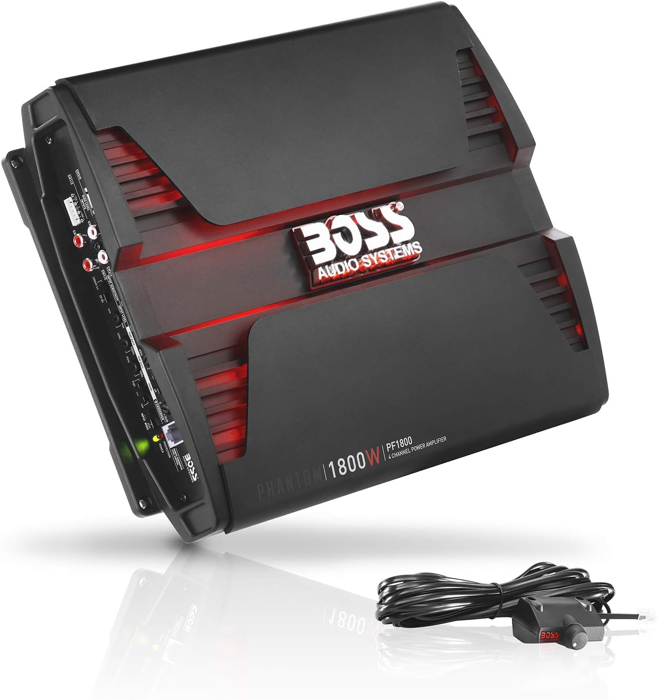 BOSS Audio Systems PF1800 4 Channel Car Amplifier - 1800 Watts, Full Range, Class A-B, 2-4 Ohm Stable, Mosfet Power Supply, Bridgeable