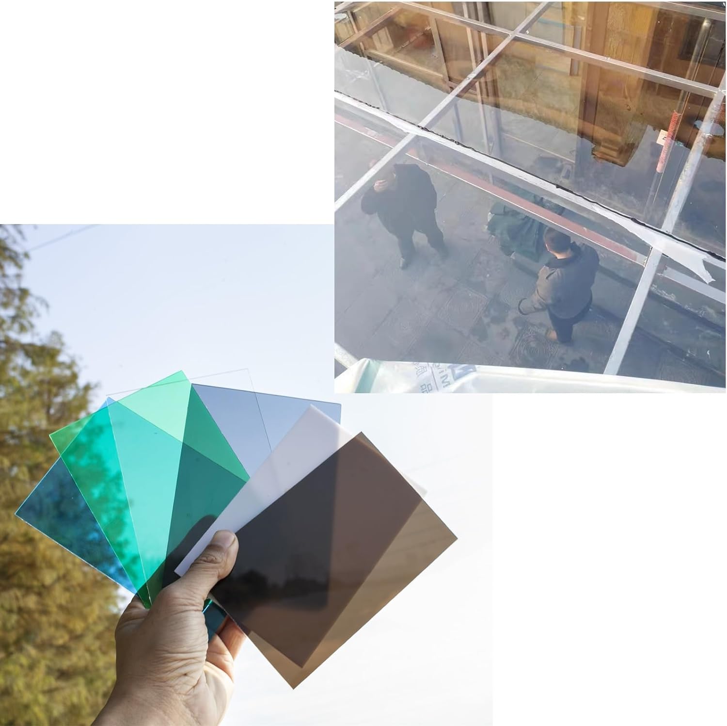 Green house polycarbonate panels,Polycarbonate roofing panel，Polycarbonate roofing panels,suitable for various scenes such as open-air gardens, parking lot ceilings, etc. (thickness is 1MM)(3.