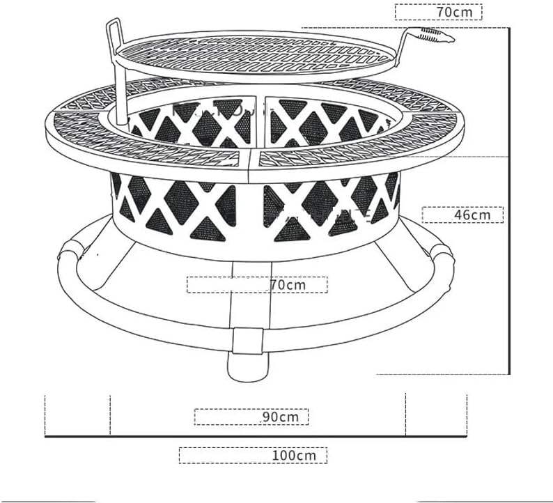 Outdoor Fireplaces Iron Frame Fire Pits for Courtyard Outdoor Heaters Bonfire Oven Home Terrace Bake Stove Garden Supplies Fire Pits