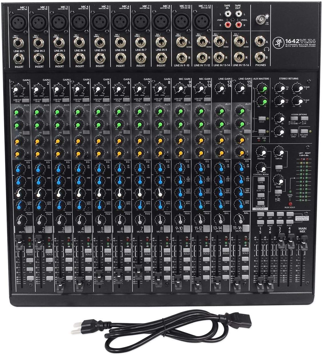Mackie VLZ4 Series, 16-channel, Compact Mixer with Ultra-wide 60dB gain range and 10 Onyx Mic Preamps (164VLZ4)