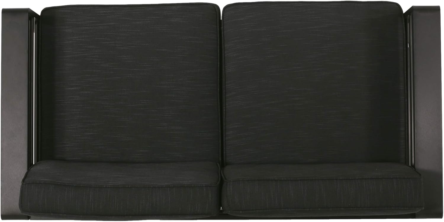 Christopher Knight Home Cheney Bay Outdoor Aluminum 4 Seater Chat Set with Fire Pit, Black, Gray, and Dark Gray