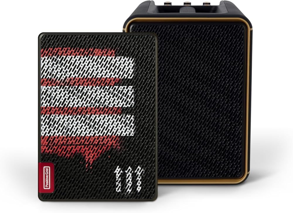 Positive Grid Spark Edge + 'On The Edge' Grille Bundle – 65W Portable 4-Channel Smart Guitar Amp & PA System with Built-in Looper, AI Features & Smart App for Guitar, Bass, Vocals & More