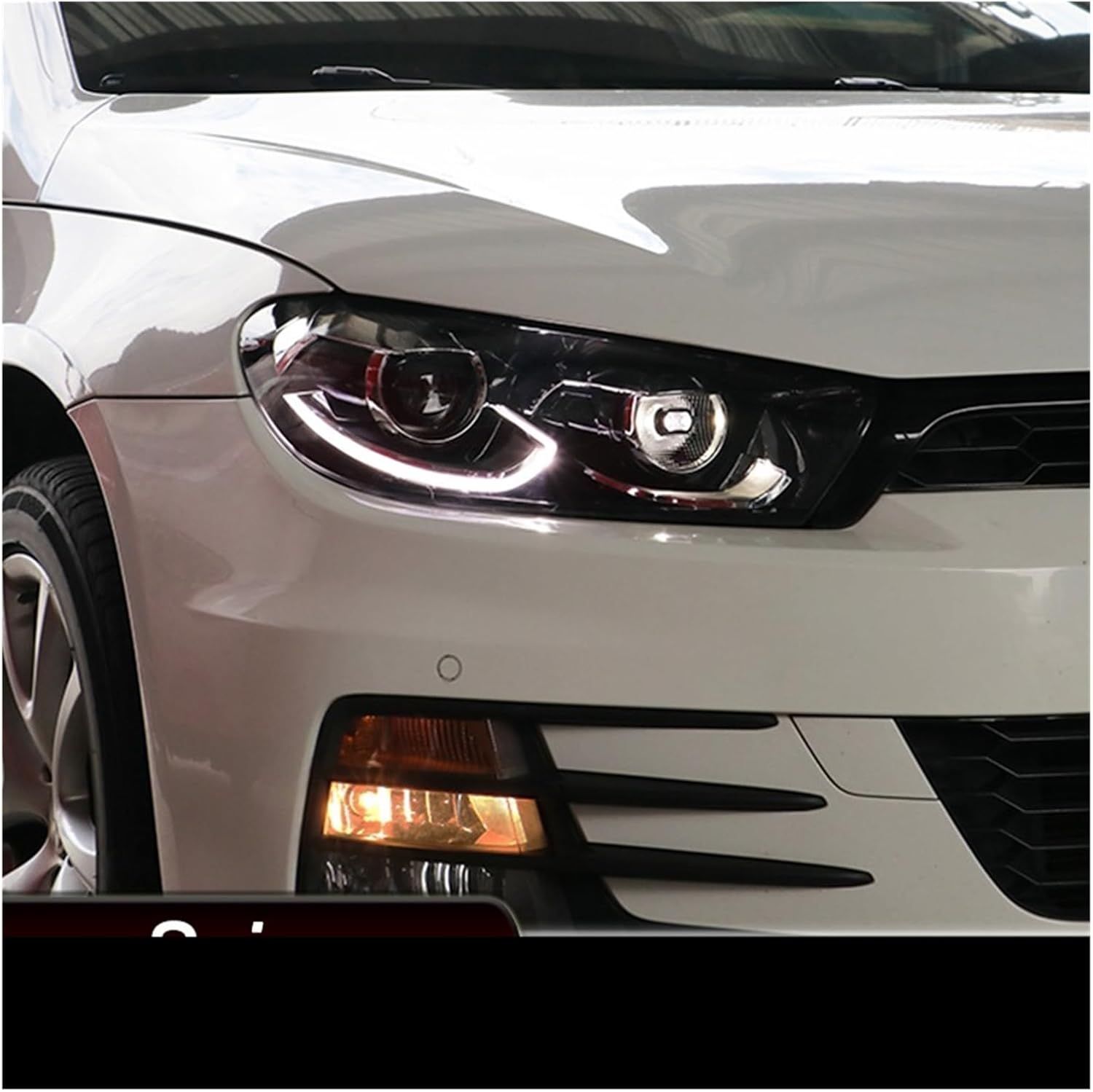 Car Led Headlights Compatible For VW Scirocco 2009-2017 RHD LHD Style LED Auto Headlamp Assembly Upgrade Projector Lens Accessories Kit(Xenon,RHD)