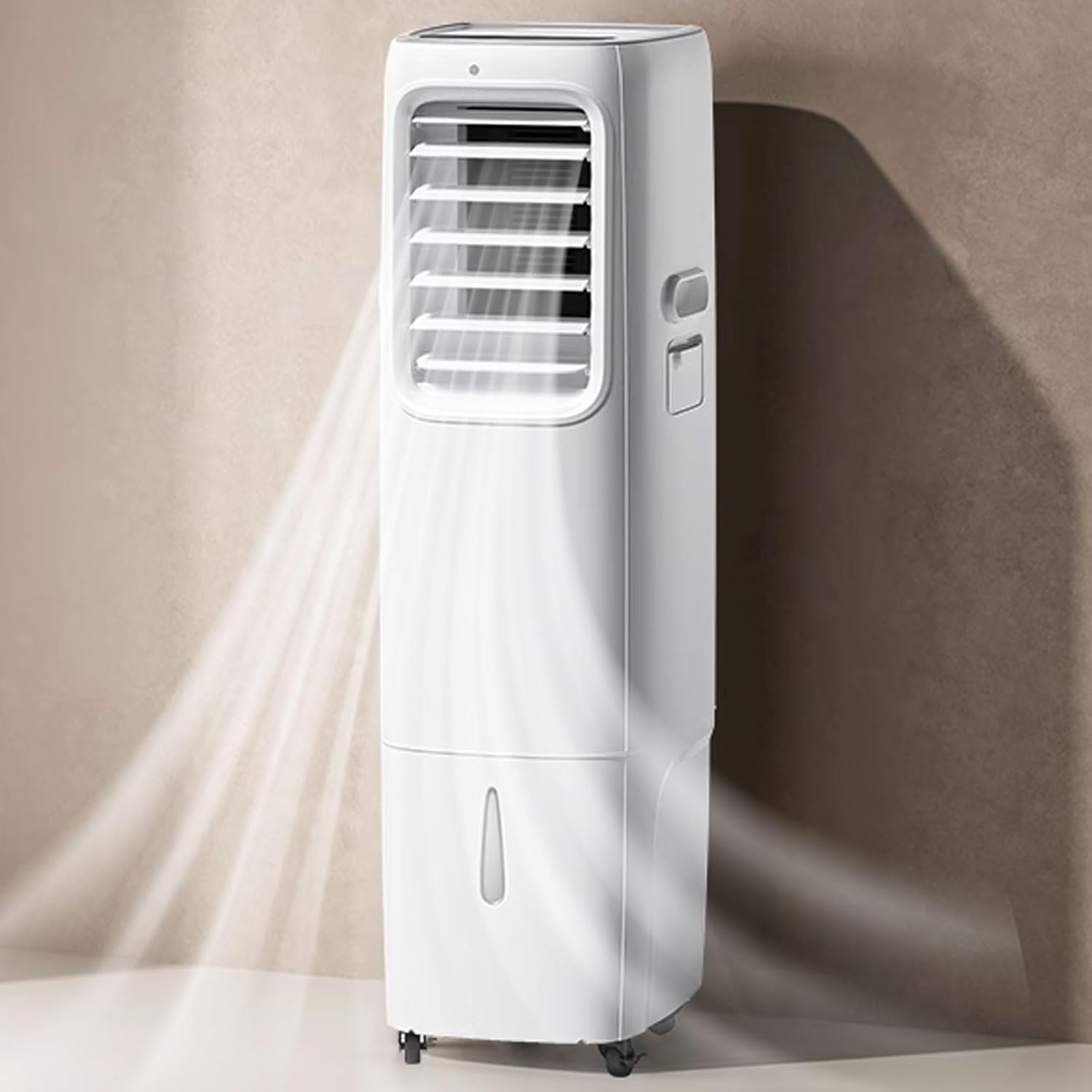 Ventless Portable Air Conditioner with Dehumidifier Stand Up Ac Unit with 25L Water Tank Device Encircling Air Supply Universal Wheel Design Air Cooler